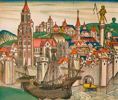 La ville de Trévise avec une caraque, 1493 - Unbekannt