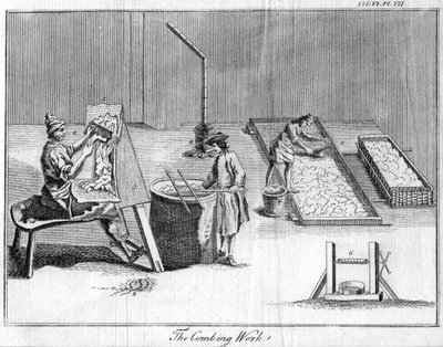 Le peignage, vers 1750 - Unbekannt