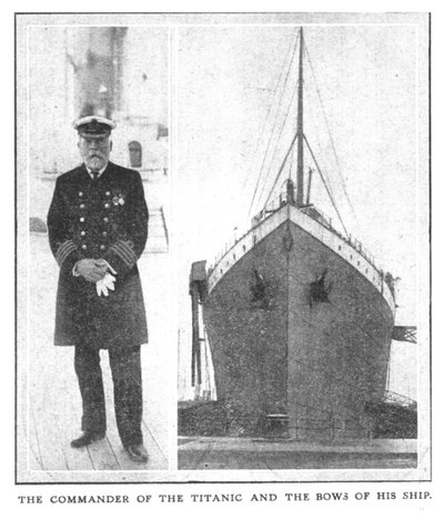 Le commandant du Titanic et la proue de son navire, 20 avril 1912 - Unbekannt