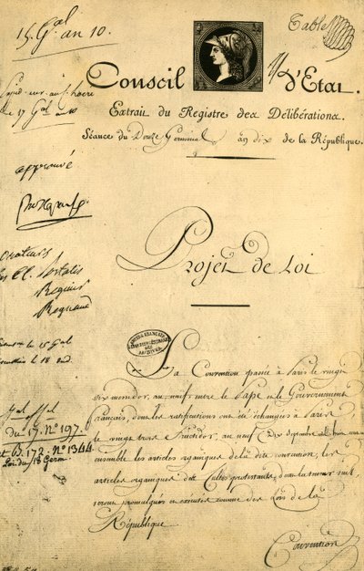 Le Concordat et les Articles Organiques, 5 avril 1802, 1921 - Unbekannt