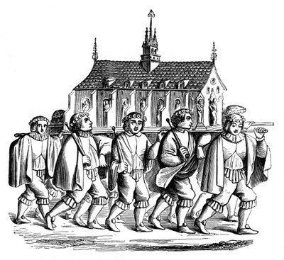 La Corporation des orfèvres de Paris portant le reliquaire de Sainte Geneviève, 17e siècle, 1870 - Unbekannt
