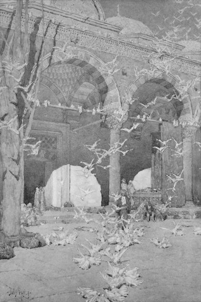 La cour de la mosquée des pigeons, 1913 - Unbekannt