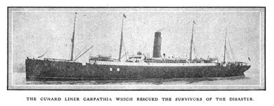 Le paquebot Cunard Carpathia qui a sauvé les survivants du désastre, 20 avril 1912 - Unbekannt
