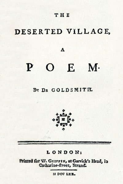 Le village déserté, un poème - Unbekannt