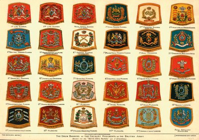 Les bannières de tambour des régiments de cavalerie de l