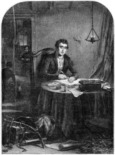 Le duc de Wellington écrivant les dépêches après la bataille de Waterloo, 1815, 1852 - Unbekannt