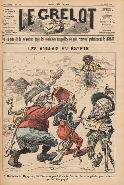 Les Anglais en Égypte. Caricature de Le Grelot, 22 mars 1896, 1896 - Unbekannt