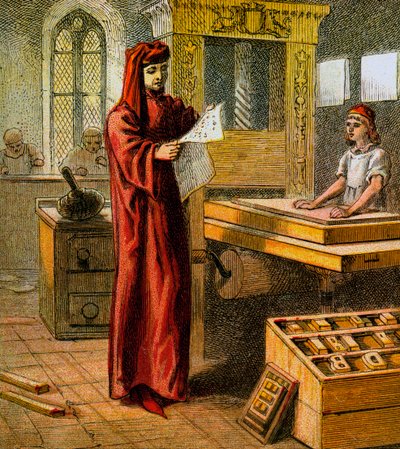 Le premier imprimeur anglais, 15ème siècle, vers 1850 - Unbekannt