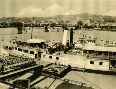 Le vapeur Franz Schubert sur le Danube, Linz, Haute-Autriche, vers 1935 - Unbekannt