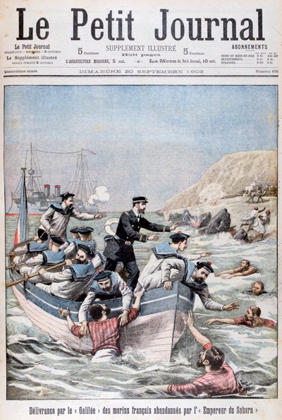 Le croiseur français de la classe Linois Galilée sauvant des marins français, 1903 - Unbekannt