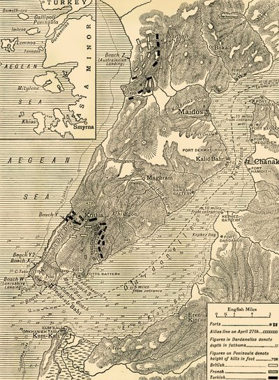 La campagne de Gallipoli, Première Guerre mondiale, 1915, vers 1920 - Unbekannt
