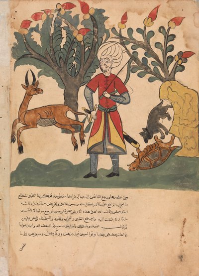 La gazelle attire le chasseur pendant que la souris libère la tortue liée, 18e siècle - Unbekannt