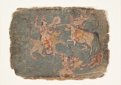 La déesse Durga tuant un ennemi, Page d