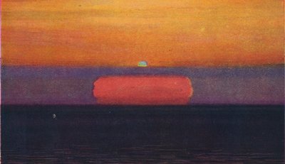 Le Rayon Vert au coucher du soleil, couleur prismatique la plus rare réfractée par l