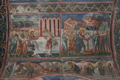 La guérison à Capharnaüm et autres scènes de la vie du Christ, 14e siècle - Unbekannt