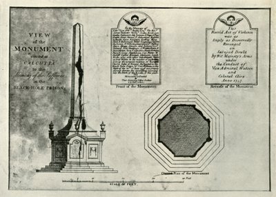 Le Monument Holwell, vers 1820, 1925 - Unbekannt