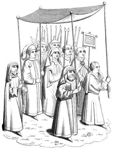 La procession juive allant à la rencontre du Pape au Concile de Constance, 15e siècle, 1849 - Unbekannt