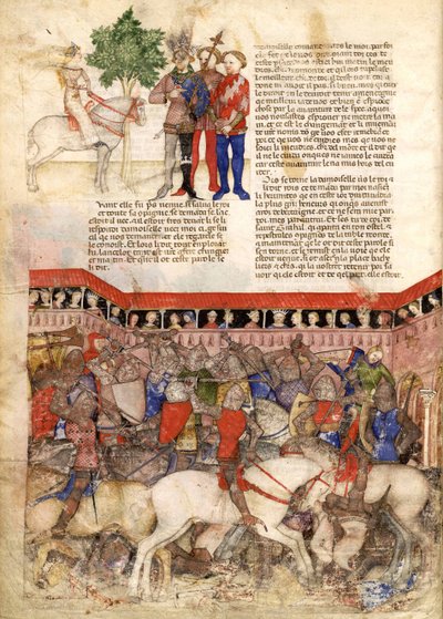 Les Chevaliers de la Table Ronde, miniature de La Quête du Saint Graal et la Mort d
