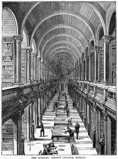 La bibliothèque, Trinity College, Dublin, 19e siècle - Unbekannt