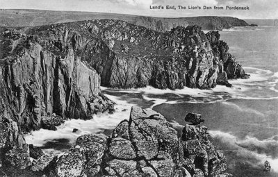 La tanière des lions de Pordenack, Lands End, Cornouailles, début du 20ème siècle - Unbekannt