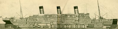 Le Majestic 56 551 tonnes montré en section, vers 1930 - Unbekannt