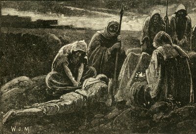 Les hommes de Jabesh pleurant sur la tombe de Saül et Jonathan, 1890 - Unbekannt