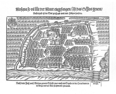 La carte de Moscou de Moscouiter wunderbare Historien par Sigmund von Herberstein, 1567 - Unbekannt