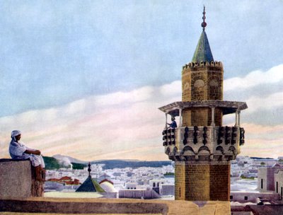 Le muezzin dans son minaret appelant les fidèles à la prière, 1926 - Unbekannt