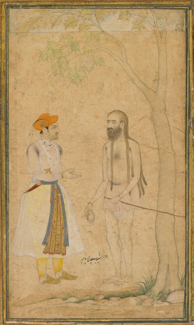 Le prince moghol Parvez et un homme saint - Unbekannt