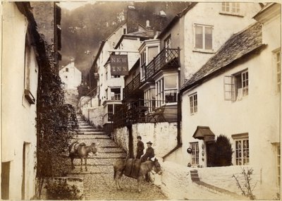 Le New Inn et la rue, Clovelly, Devon, fin du 19e ou début du 20e siècle - Unbekannt