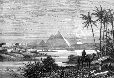 Le Nil et les Pyramides depuis la route de Boulak, 1874 - Unbekannt