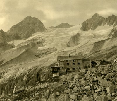 La cabane de Plauen et le glacier, Zillergrund, Tyrol, Autriche, vers 1935 - Unbekannt