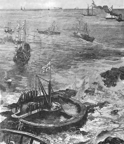 Le prince de Galles... posant la première pierre du nouveau phare d