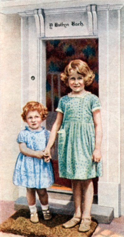 Les princesses Elizabeth et Margaret Rose à la porte de la Petite Maison, 1933 - Unbekannt