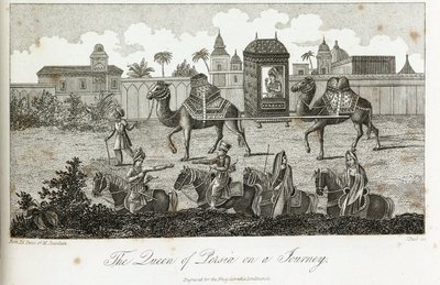 La Reine de Perse portée par des chameaux, vers 1810-1829 - Unbekannt