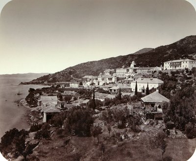 Le monastère Rossikon St Panteleimon sur le mont Athos, Grèce, années 1860 - Unbekannt
