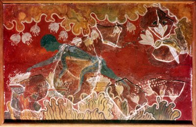 La Fresque du Cueilleur de Safran du Palais Royal Minoen, Knossos, Crète, vers 15e siècle av. J.-C. - Unbekannt