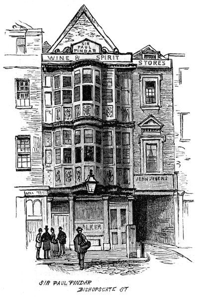 Le pub Sir Paul Pindar, Bishopsgate Street, Londres, 1887 - Unbekannt