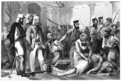 Le correspondant du Times observant le sac du Kaiser Bagh, 1858, vers 1860 - Unbekannt
