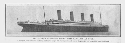 Les passagers du Titanic jetant un dernier regard à leur patrie, 20 avril 1912 - Unbekannt