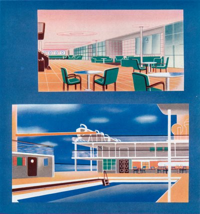 Le salon des touristes et la piscine du RMS Orion - Unbekannt