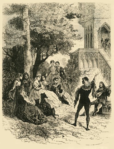 Le Trouvère Adenes à la cour de la reine Marie de Brabant, 1274-1285, 1890 - Unbekannt