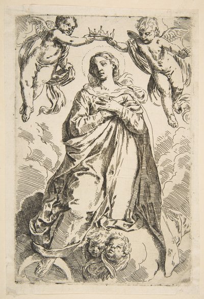 La Vierge couronnée par deux anges, copie d