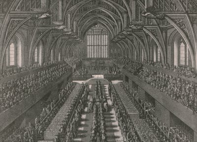 Le banquet dans la Grande Salle du Palais de Westminster...couronnement de Jacques II en 1685, 1902 - Unbekannt
