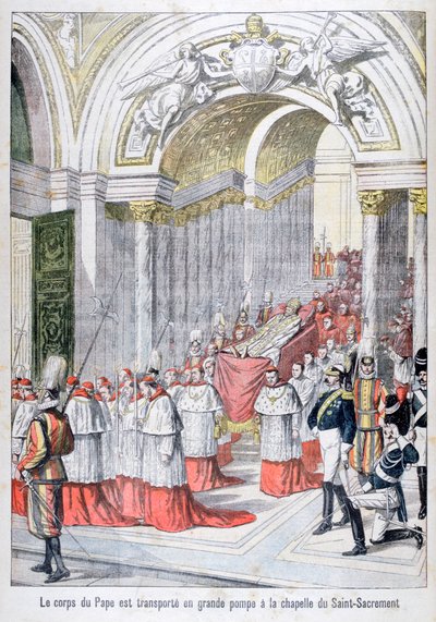 Le corps du pape Léon XIII transporté à la chapelle du Saint-Sacrement, Vatican, 1903 - Unbekannt