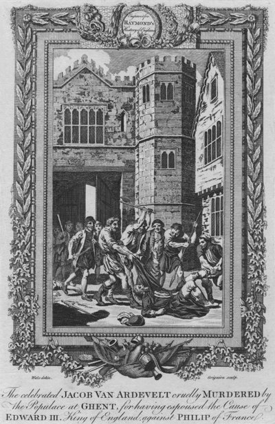 Le célèbre Jacob Van Artevelde cruellement assassiné par la populace à Gand, vers 1787 - Unbekannt