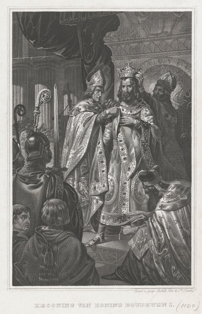 Le couronnement de Baudouin Ier le jour de Noël 1100, 19ème siècle - Unbekannt
