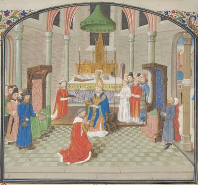 Le couronnement de Baudouin Ier le jour de Noël 1100. Miniature de l