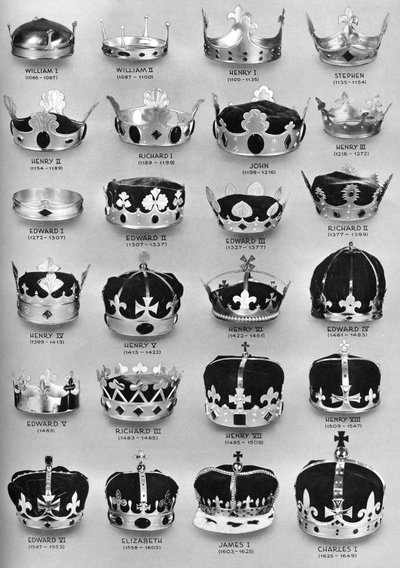 Les couronnes des souverains anglais de Guillaume le Conquérant à Charles I, 1937 - Unbekannt