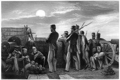 Les défenseurs en alerte, batterie à Lucknow, 1857 - Unbekannt
